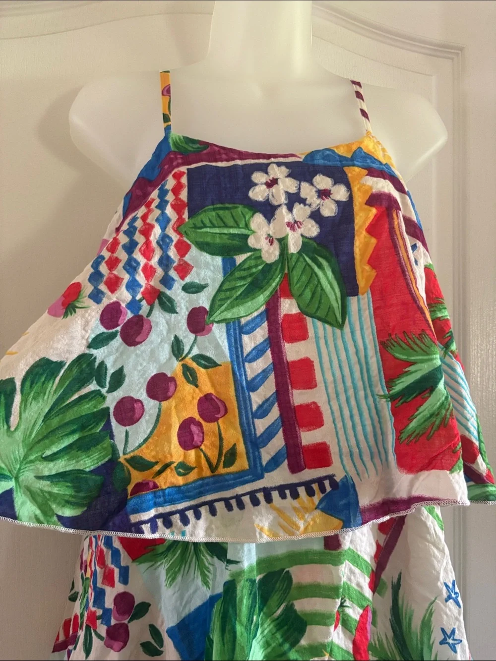 Blakeley S/M Tropical Multi-Color Tiered Maxi Dress